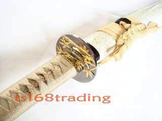 hand forged Jp katana sword bamboo tsuba sanmai blade sharpened