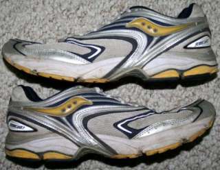   Saucony white blue gray & yellow mens athletic running shoes  