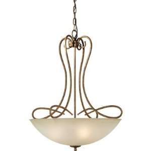  Forte 2393 04 17 Bowl Pendant, Chestnut Finish with Shaded 