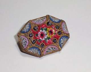 VINTAGE MILLEFORI MOSAIC PIN BROOCH OLD AND GORGEOUS  