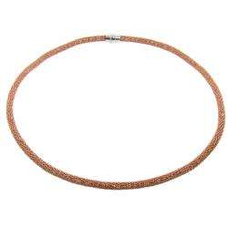   JewelQuake Rose Gold over Silver Italian Mesh Necklace  
