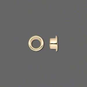 100 Gold Plated 8mm Bead Hole Grommet Eyelet Rivets  