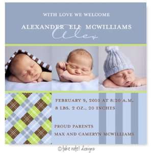 Take Note Designs Digital Photo Birth Announcements   Alexander Eli 