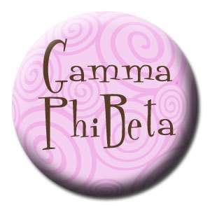  GAMMA PHI BETA Pink Swirly 1.25 MAGNET: Everything Else