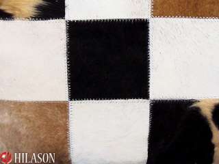 Cowhide Leather Hair On PatchWork Cushion Pillow Cover PL256  