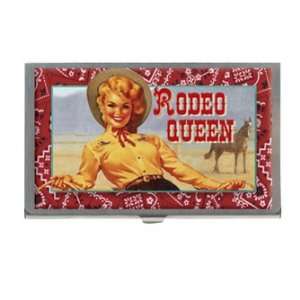    Cowgirl Rodeo Queen Business Card Holder Tin: Office Products