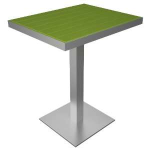  Polywood Euro 20 x 24 Pedestal Dining Table in Silver 