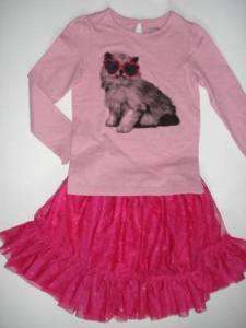 NWT BABY GAP VALENTINE Cat T shirt+Tulle Tutu Skirt 5T  