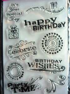 10Pc Clear Stamp Set~BIRTHDAY WISHES~ BY:SCRAPPY CAT  