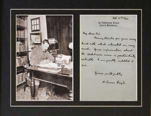 Arthur Conan Doyle Sherlock Holmes Book Signed Print  