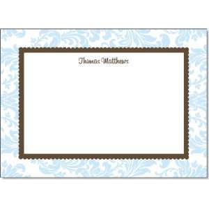 Blue Toile With Scallops Thank You Cards