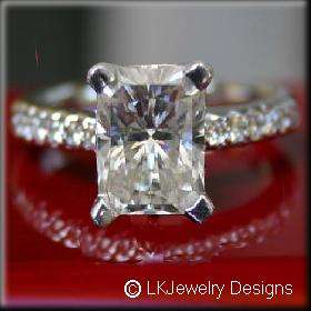 40 Ct MOISSANITE RADIANT MICRO PAVE ENGAGEMENT RING  