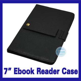   Black Universal Leather 7 Ebook Reader Tablet PC MID Case Cover Bag