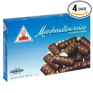 Joyva Marshmallow Twists Chocolate Covered Vanilla, 9 Ounce (Pack of 4 