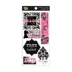  Glitz Design Hot Mama Cardstock Stickers Titles; 4 Items 