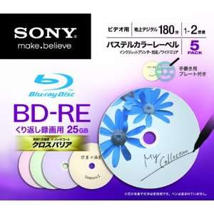  Sony Blu ray Disc BD RE 25GB 2x Rewritable Pastel colored 