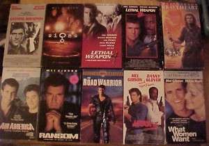 Lot of 10 MEL GIBSON VHS Tapes  