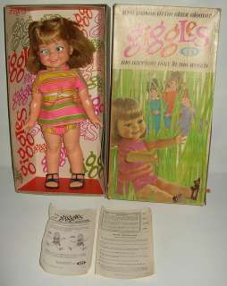   1967 Ideal Toys GIGGLES Doll w Box Giggling Laughing WORKS  