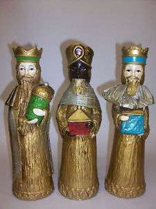 Vtg. Set 3 Wisemen Kings Orient Christmas Figurines  