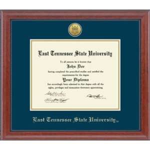 East Tennessee State Buccaneers Cherry Frame Navy/Gld Signature