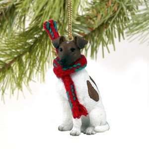 Fox Terrier Miniature Dog Ornament   Brownn & White