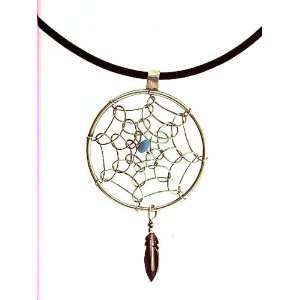   Large Sterling silver Navajo Dream Catcher turquoise necklace: Jewelry
