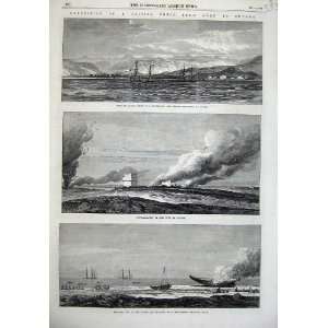    1866 Shugra Anchorage Ships Troops Burning Dhow War