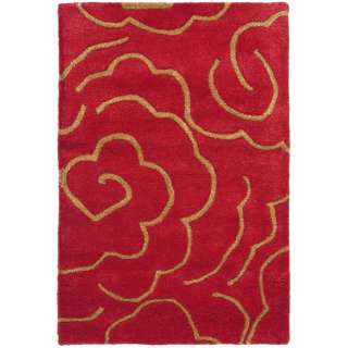 Hand tufted Roses Red Wool Carpet Area Rug 2 x 3  
