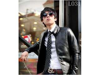 Men Slim Fit Quanlity Leather Stylish Jacket XL(US M)  