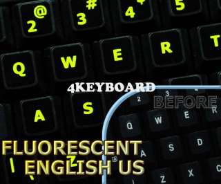 New Glowing fluorescent English US keyboard stickers  