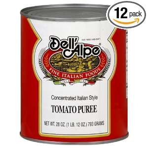 Dell Alpe Tomato Puree, 28 ounces (Pack of12)  Grocery 