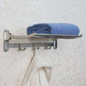  Solid Brass Folding Towel Rack   Brushed Nickel: Home 