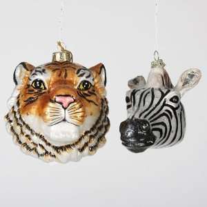   decoration Tiger or zebra head ornament 