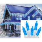 Sienna Set of 70 Blue LED M5 Icicle Christmas Lights   White Wire