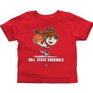  Ball State Cardinals Toddler Girls Basketball T Shirt 