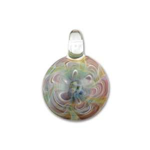 Hippie Flower Glass Round Pendant