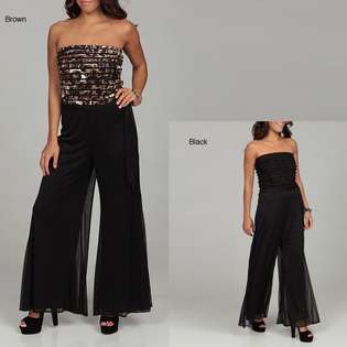  Connected Apparel Womens Pleated Tube Top Jumpsuit at 