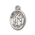  Silver Baby Child/Lapel Badge Medal w/St. Sebastian/Basketball Charm 