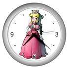 Carsons Collectibles Silver Wall Clock of Super Mario Bros. Princess 