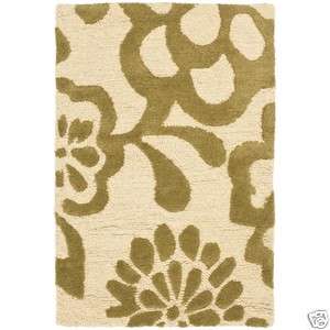 Soho Beige/ Green New Zealand Wool Carpet Area Rug 2 x 3  