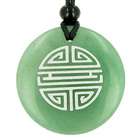   Green Aventurine Gemstone Circle Good Luck Powers Pendant Necklace