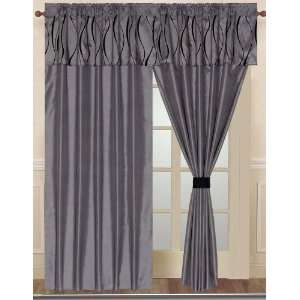  Adiva Grey/Black Curtain Bedding Set