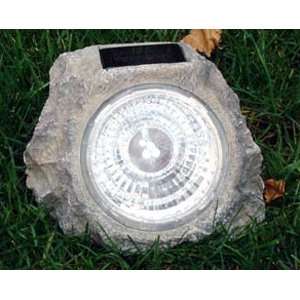 Large Outdoor 4 LED Solar Garden Lawn Deco Rock Light:  