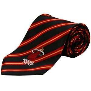  Miami Heat Black Logo Stripe Silk Neck Tie: Sports 