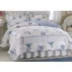 American Traditions Rose Blossom Blue Full / Queen Quilt