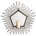   25 Modern Mirrored Pentagon Shaped Pillar Candle Holder Wall Sconce