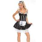 Coquette International 2 pc darque french maid dress w/attached lace 