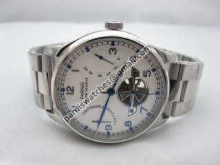Parnis Automatic Power Reserve Sea Gull Movement Toubillon White SS 