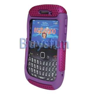 PURPLE HYBRID SILICONE SKIN CASE SOFT&HARD COVER FOR BLACKBERRY CURVE 
