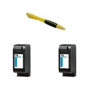  Two Tri Color Ink Cartridges HP 78 XL HP78 HP78C + Pen for HP 